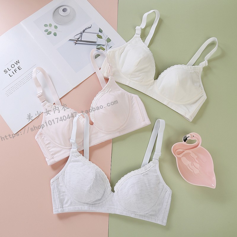 日系薄款无海绵季少女文胸罩发育期高中初中学生内衣无钢圈卓思哲胸罩