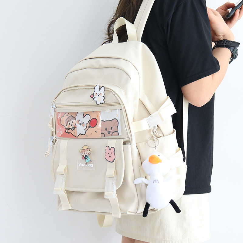 fenghou书包女小学生韩版原宿ulzzang初中生中学生高中可爱大容量双肩