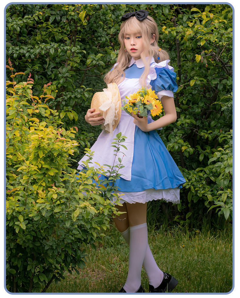 爱丽丝cos服lolita可爱洋装爱丽丝梦游仙境公主裙 日系洛丽塔女仆