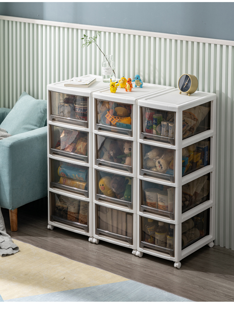 三维工匠收纳箱抽屉式玩具收纳柜子家用零食整理储物柜多层塑料透明