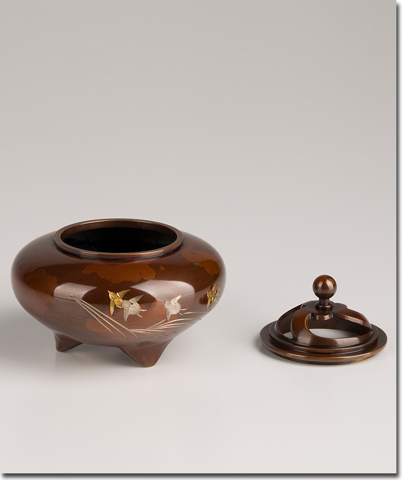 美帮汇全铜摆件《高冈铜器之波千鸟》铜工艺品 香炉