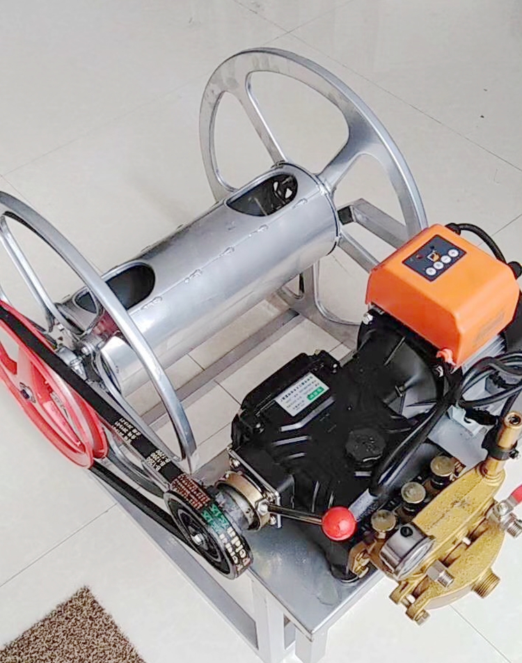 回固48-64v直流220v电动喷雾器遥控卷管一体打药三缸柱塞泵26型高压