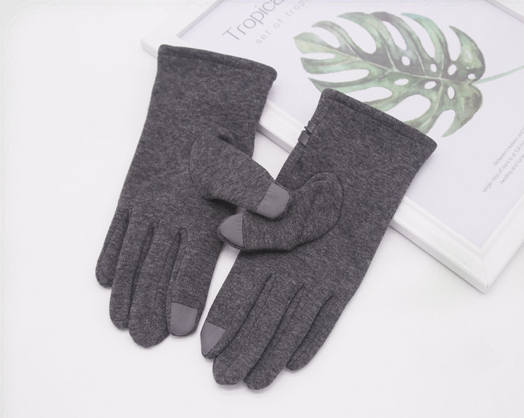 棉手套女士冬季薄款加绒加厚保暖春秋开车触屏可爱骑行骑车秋冬天fish