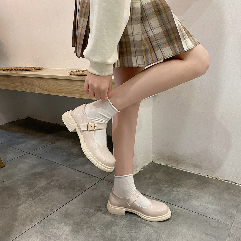 《2021新款厚底日系jk小皮鞋女学生韩版百搭复古英伦学院风玛丽珍鞋