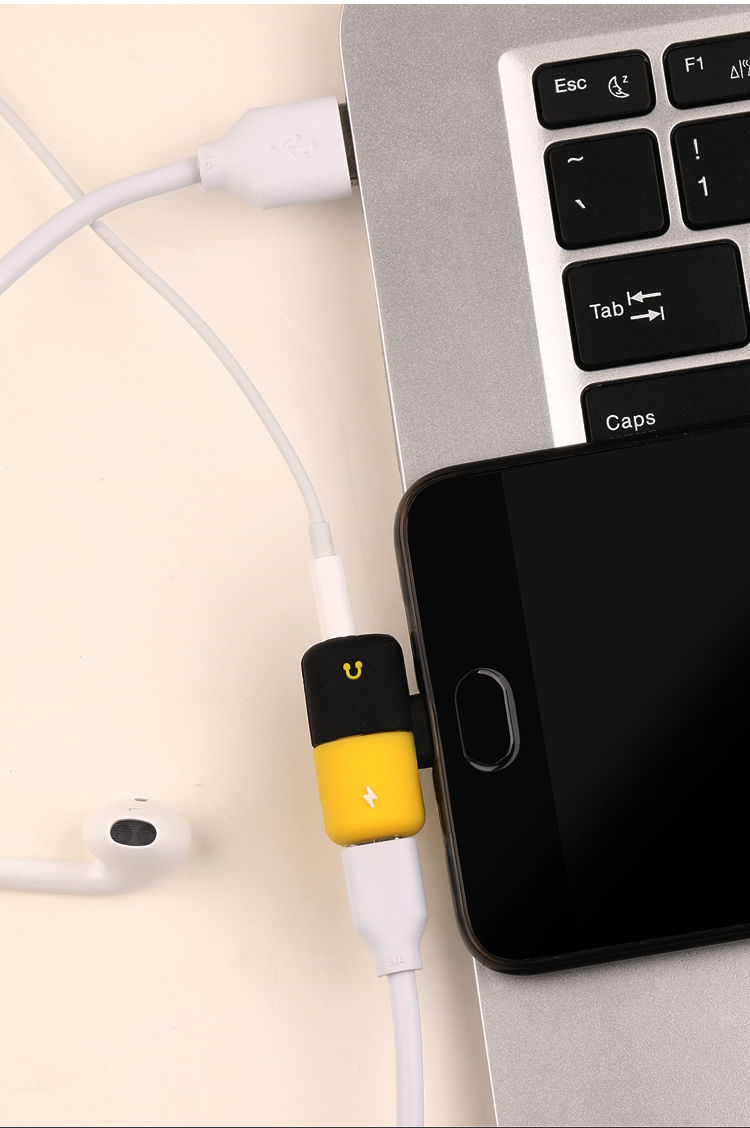 小米9耳机8s6x听歌充电转接头typec华为p20mate10乐视2手机转换器 黑