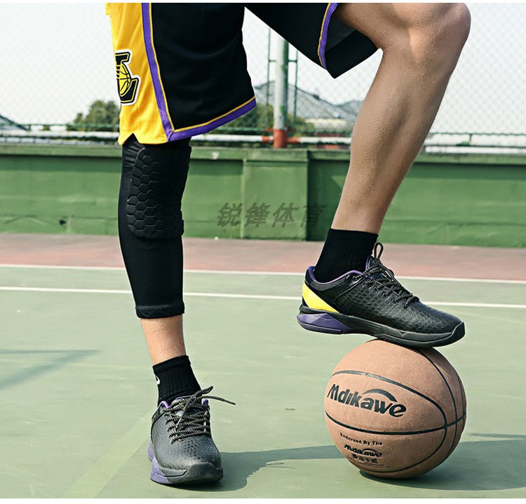 喜尚乐欧文篮球蜂窝防撞护膝秋冬透气加长护腿户外运动男女跑步足球