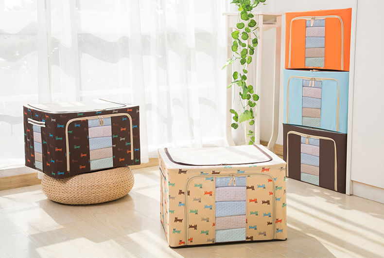 2个装牛津布收纳箱储物钢架箱打包装