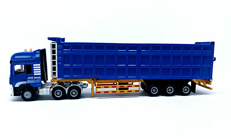 精邦合金大卡车模型半挂式重型运输车重卡自卸翻斗货车工程车玩具