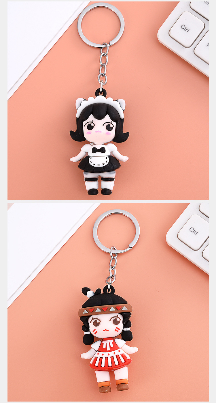 new lake迷你世界花小楼钥匙扣挂件盲盒塔利娅礼物少女包饰个性圈环链