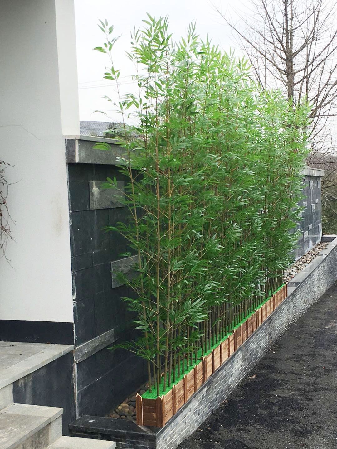 仿真竹子室内装饰假竹子隔断屏风挡墙造景室外装饰竹盆栽加密绿植15米