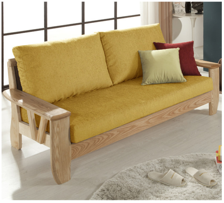 北欧全实木沙发组合客厅现代简约经济小户型三人木质沙发实木长椅