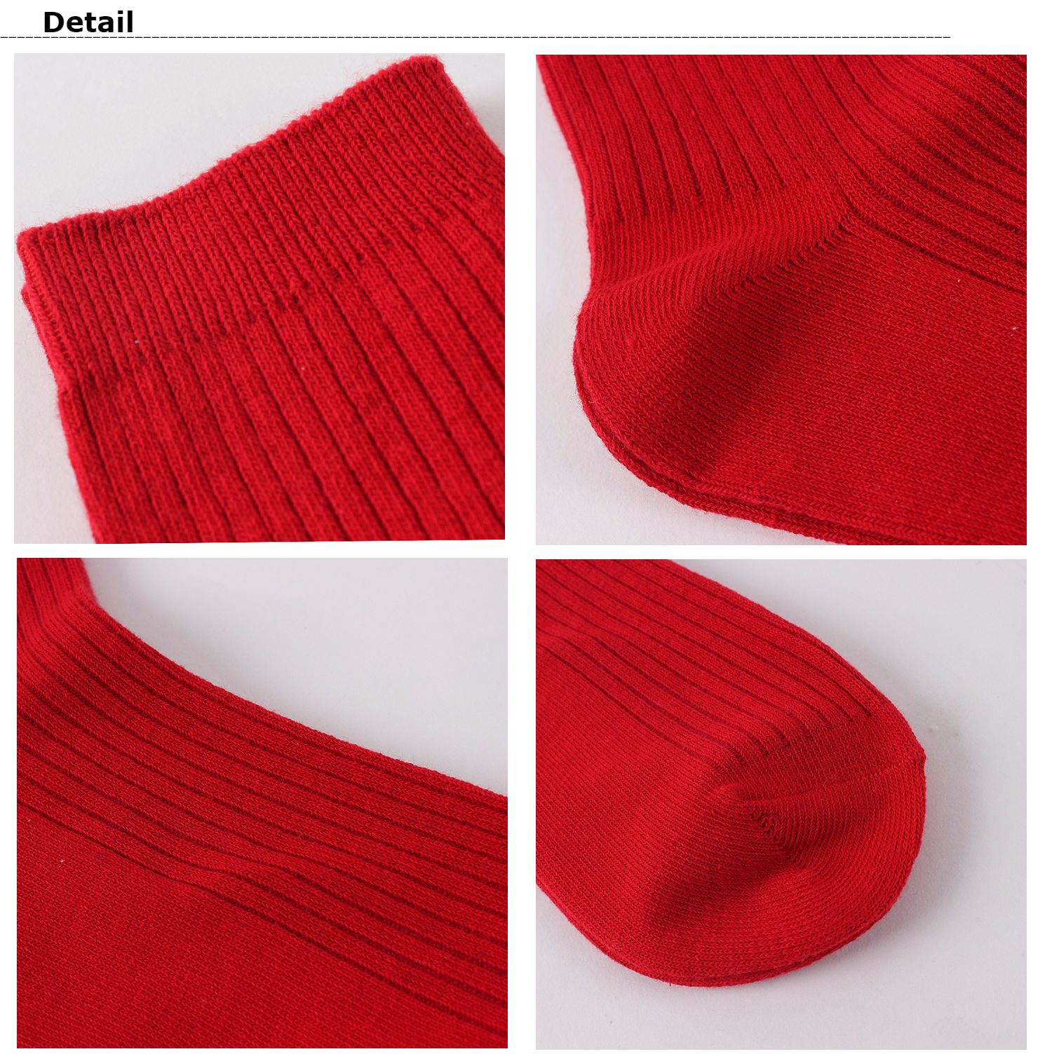 可莉允本命年大红袜子结婚男女情侣棉四季款中筒长袜棉正红袜子