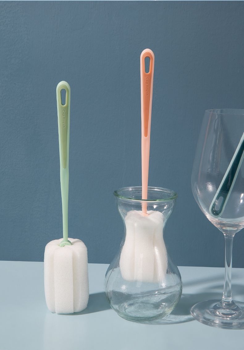 御蓝锦洗杯刷子家用多功能清洁刷洗奶瓶刷子s器长柄杯刷水杯海绵刷