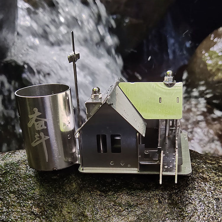 小屋拼装不锈钢模型 diy小屋拼装模型不锈钢精品静态1:48成品别墅建筑