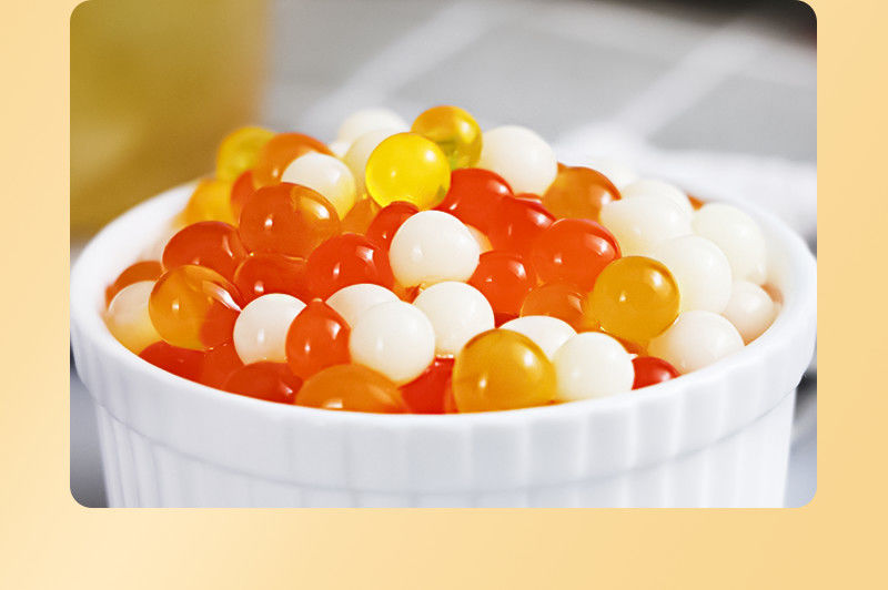 《三色魔力水晶果彩色椰果奶茶店专用椰果粒桶装珍珠布丁原料椰果肉