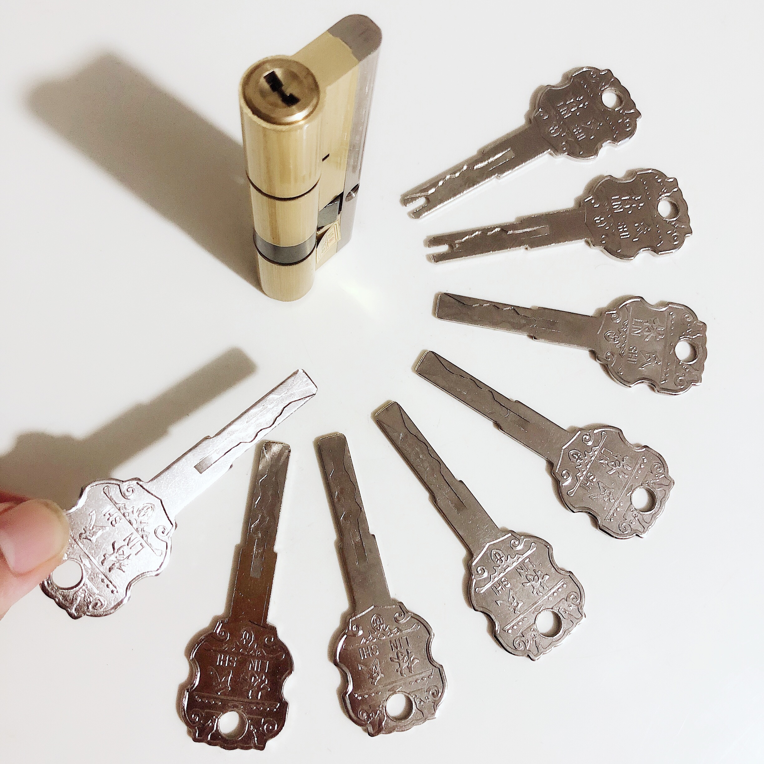 jingping家用超c级锁芯防盗门叶片锁铁钥匙纯铜锁防撬锁通用型大门锁