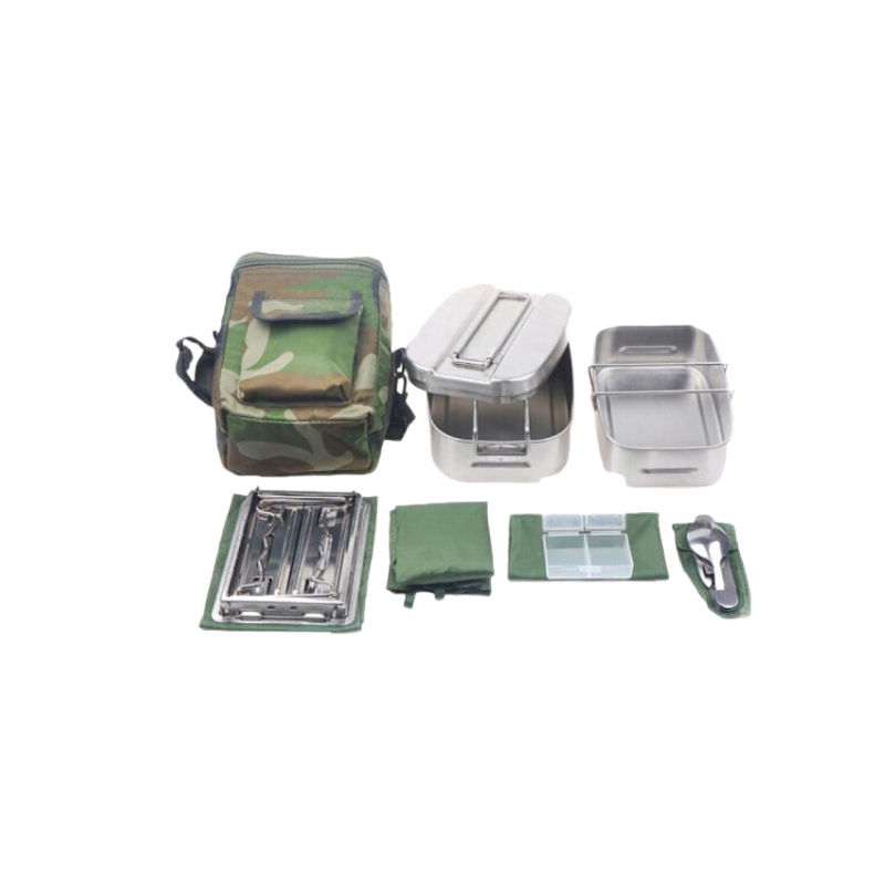 05式单兵炊具多功能餐具户外单兵饭盒炊具单兵口粮不锈钢加热饭盒