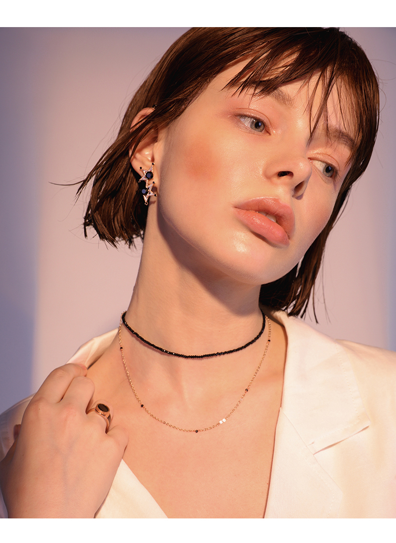 韩国项圈choker项链女锁骨链双层毛衣链简约脖子饰品项