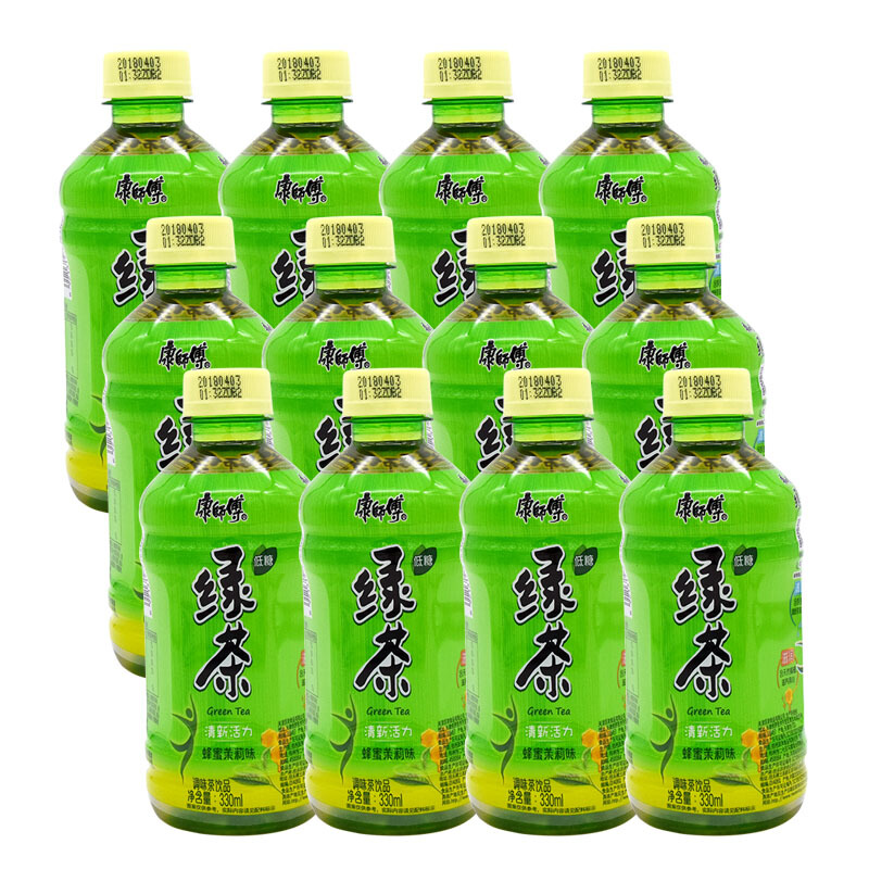 康师傅饮料330ml12瓶迷你小瓶装冰红茶绿茶茉莉蜜茶水蜜桃饮料