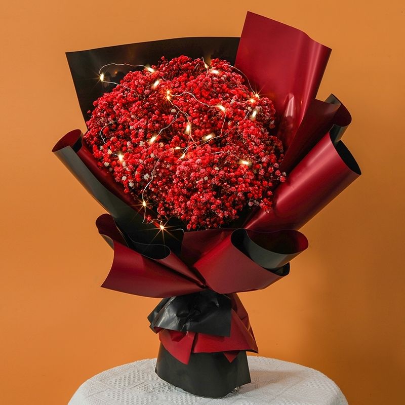 蓝色满天星小款普通包装满天星干花花束成品教师节礼物生日礼物送闺密