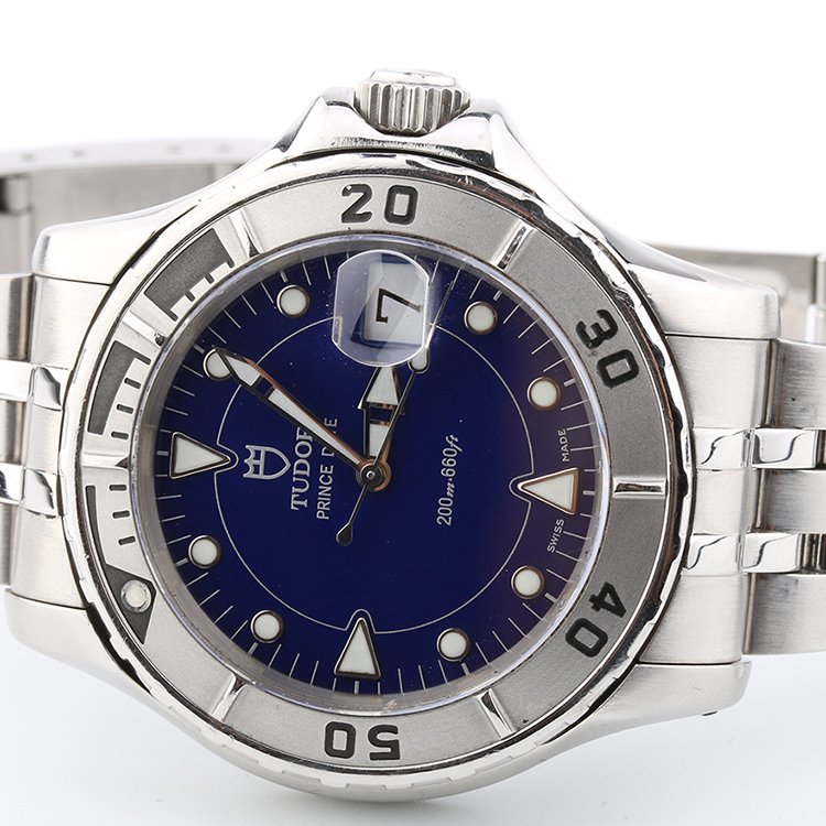 二手95新帝舵tudor王子运动系列89190蓝面男表自动机械奢侈品钟手表