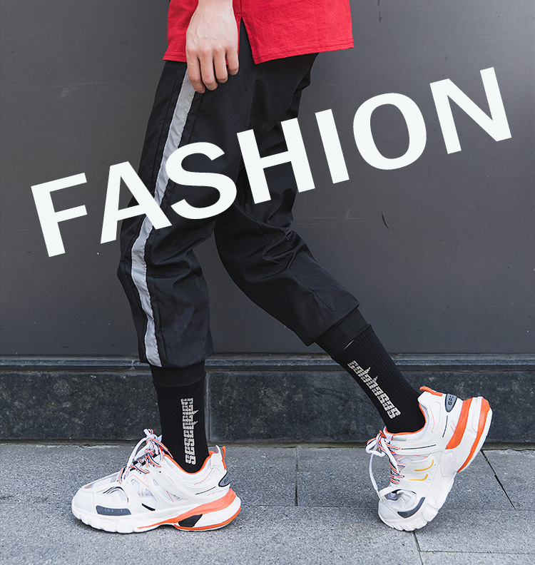 超级新品 长袜男潮秋冬季工装裤椰子袜子男中筒in潮运动长筒袜高帮