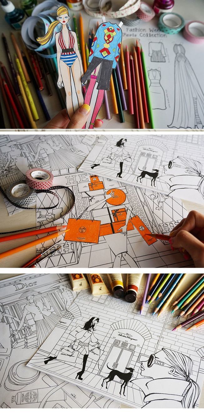 时尚的诞生涂色本成人减压填色书学生手绘画画本儿童涂色书绘画本韩版