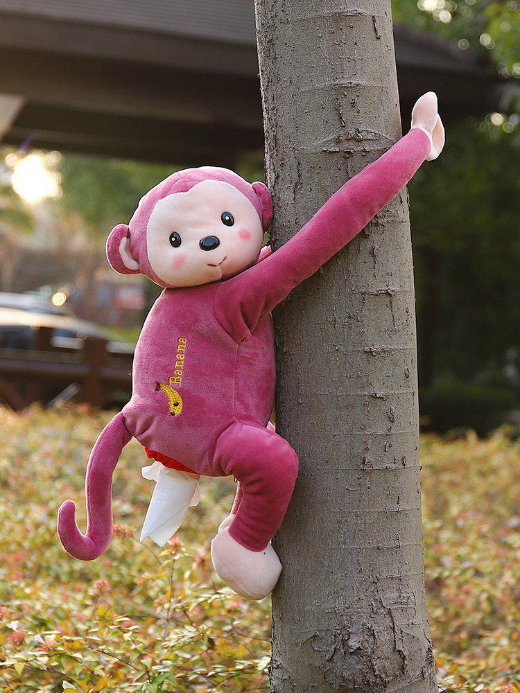 汽车内可爱皮皮猴子挂式纸巾盒创意挂式纸巾猴车载抽纸装饰品礼品