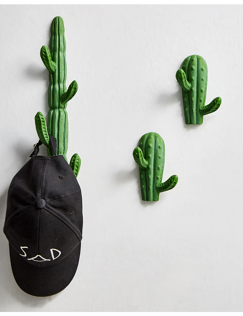 北欧创意仙人掌衣帽挂钩家居客厅卧室墙