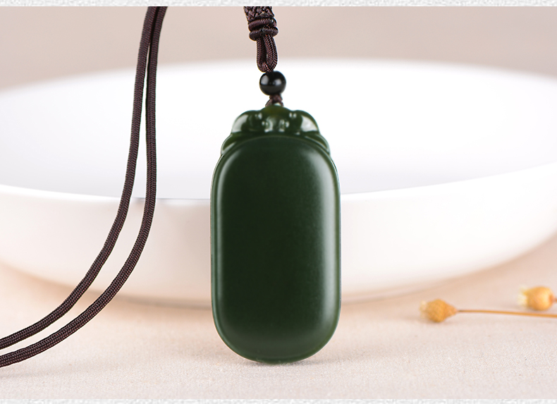 臻玉盈天然和田玉平安无事牌吊坠青玉细料浅青玉挂件男士女士坠子附送