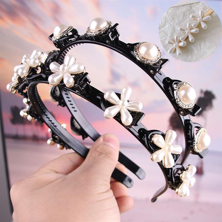 水钻发夹发卡宽边甜美淑女防滑头箍洗脸发卡头箍可爱成人发夹珍珠花