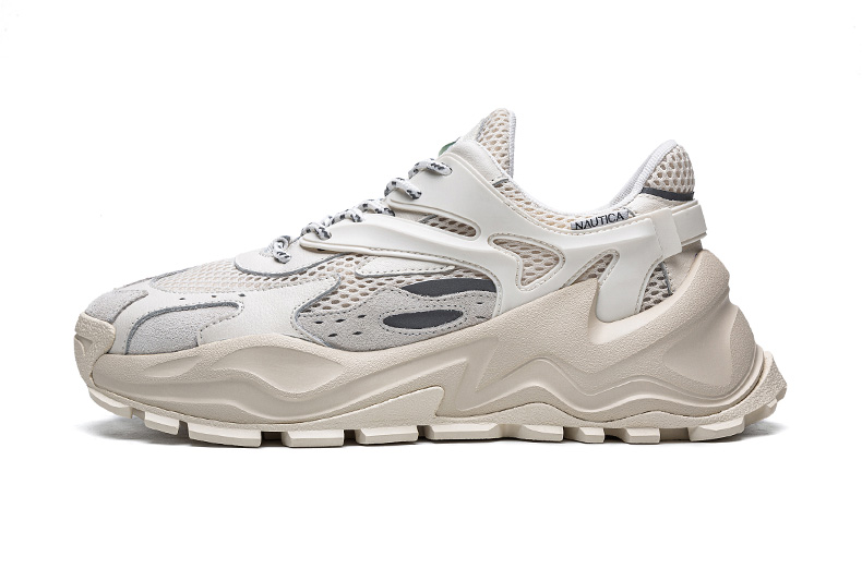 nautica诺帝卡厚底新款真皮透气ins舒适潮流男老爹鞋lc31800198