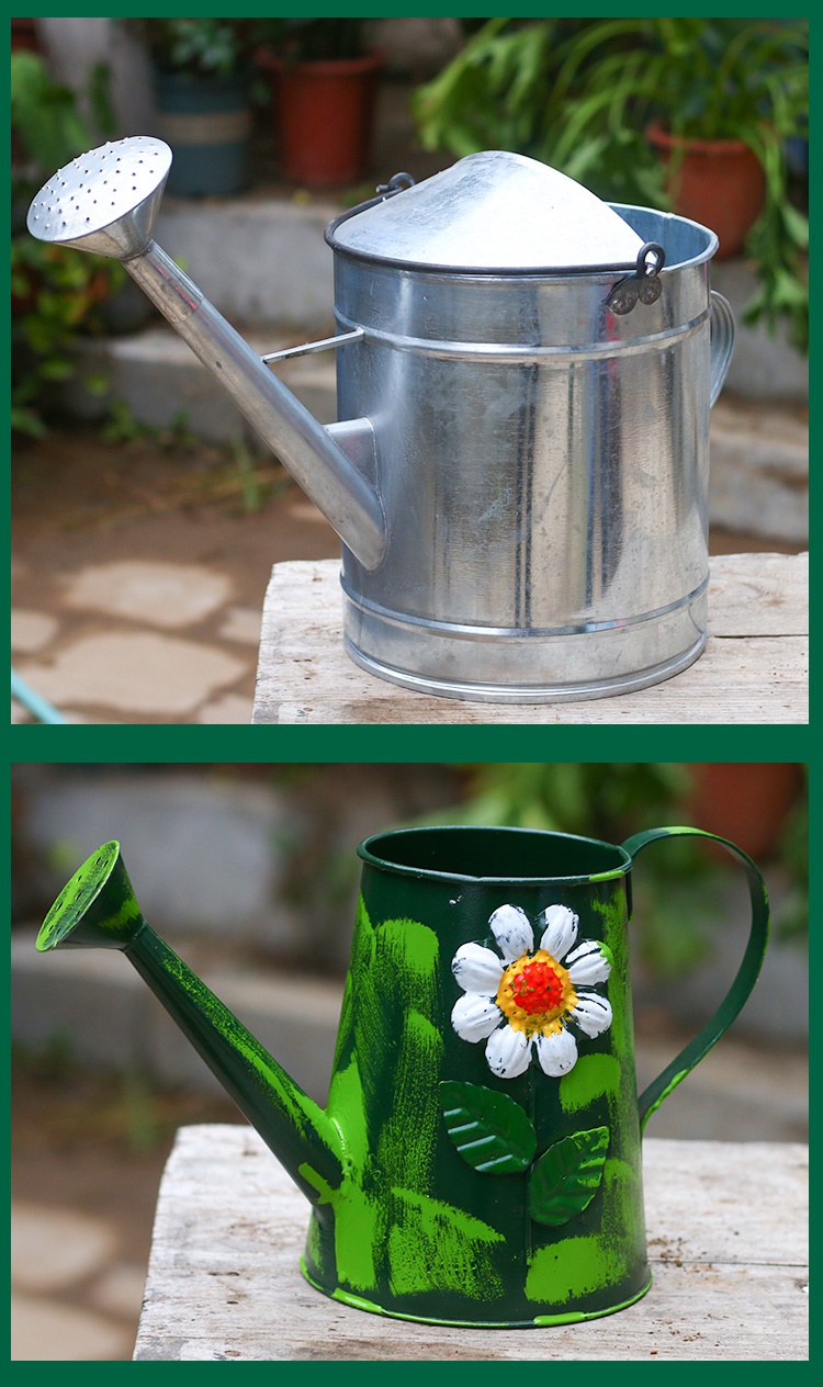 不锈铁皮家用浇菜浇花水壶符象淋花喷壶浇水壶大容量洒水桶