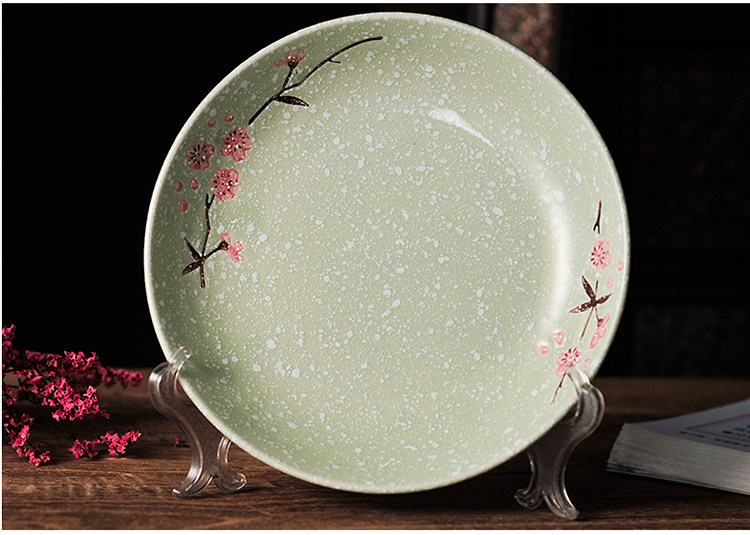 雪花陶瓷餐具6英寸方盘子面盘创意菜盘碟子微波炉家用4个装碟 灰白7