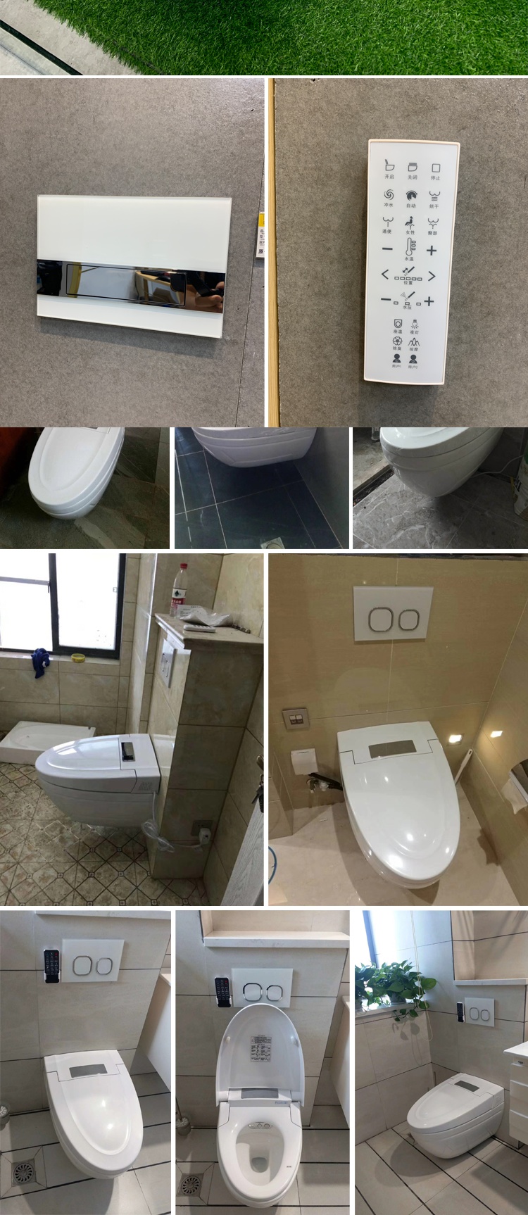 原装壁挂智能墙排马桶暗藏式水箱挂墙暗装自动翻盖清洗定制