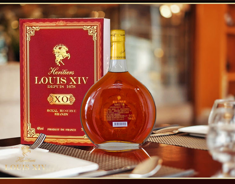 法國原瓶原裝進口路易十四傳世xo白蘭地louisxiv40度700ml單瓶禮盒裝