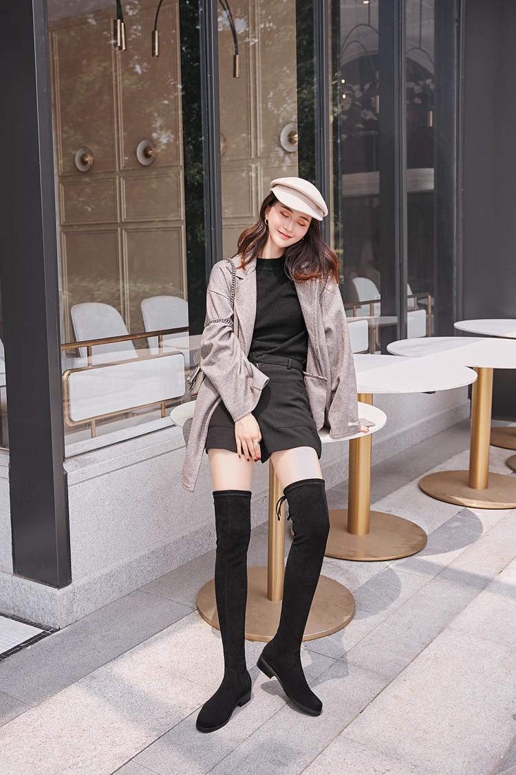 tiauny长靴女过膝靴2020秋款冬季大腿靴显瘦高筒靴不掉筒弹力瘦瘦靴a