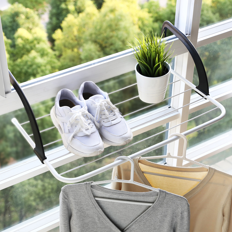 a可折叠窗外阳台晾晒架窗台晒鞋架塑料挂凉衣服架窗户小型晾衣架