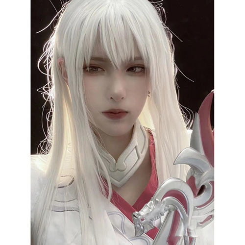 李信李白兰陵王假发男长发cos女全头套王者荣耀真二次元一念神魔李信