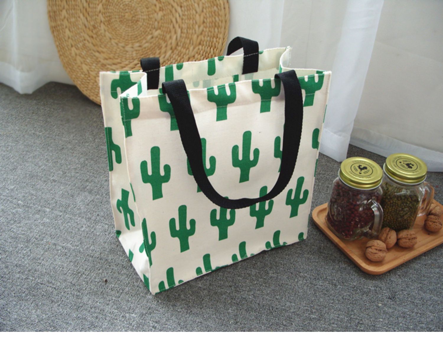 致源大号帆布课本资料袋防水便当包手提袋a4美术包补课包送饭袋补习袋