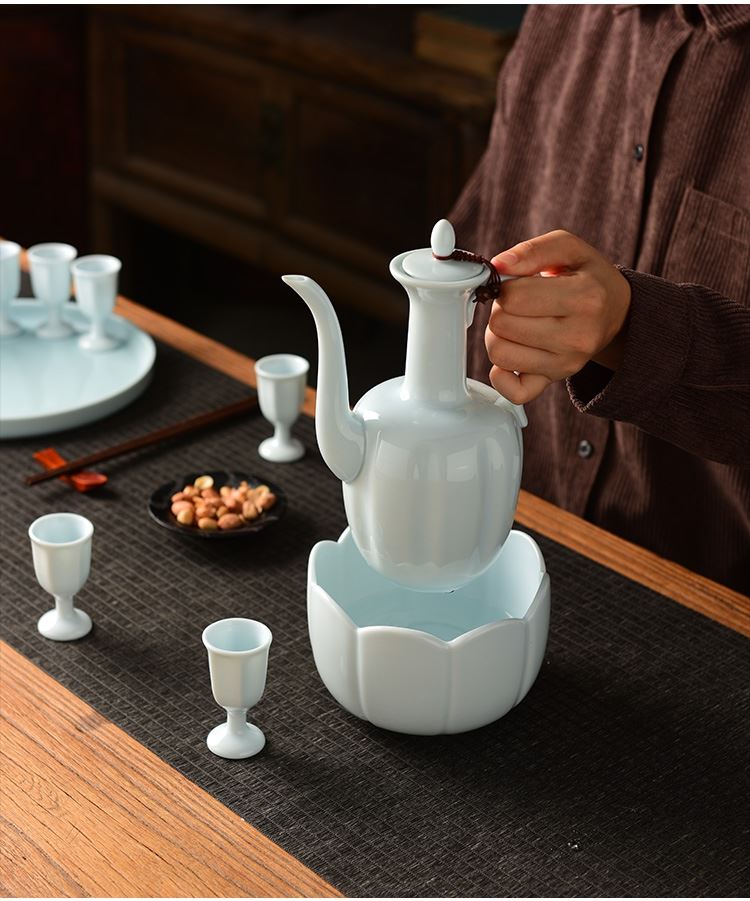 三维工匠家居器皿 三维工匠古代小酒壶陶瓷白酒杯酒具老式分酒小盅