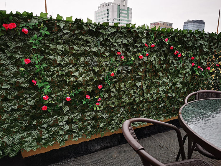 《仿真绿植围挡绿叶篱笆爬山虎植物墙绿萝栅栏垂直绿化围栏叶子藤条