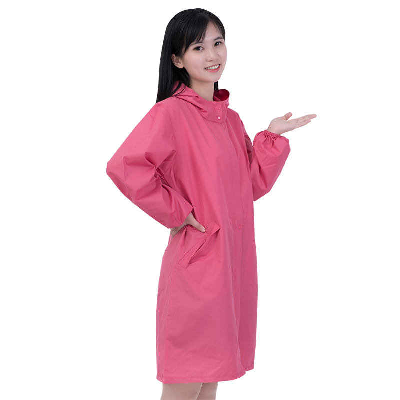 防风防油污防水长袖带帽拉链风衣围裙长款罩衣过膝全身女款工作服