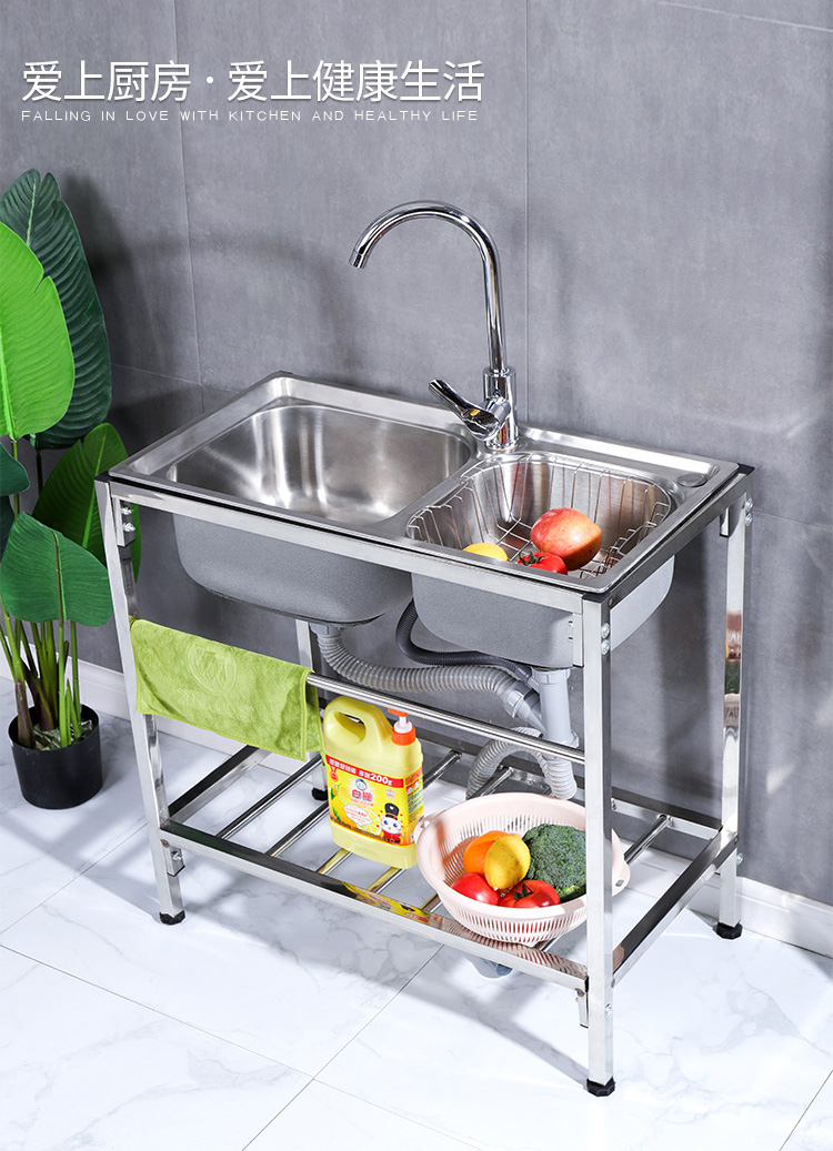 Ciaa厨盆 水槽 加厚出租屋水ciaa带支架厨房不锈钢单双洗菜盆洗碗池水盆家用 价格图片品牌报价 苏宁易购意韵光年家装建材专营店