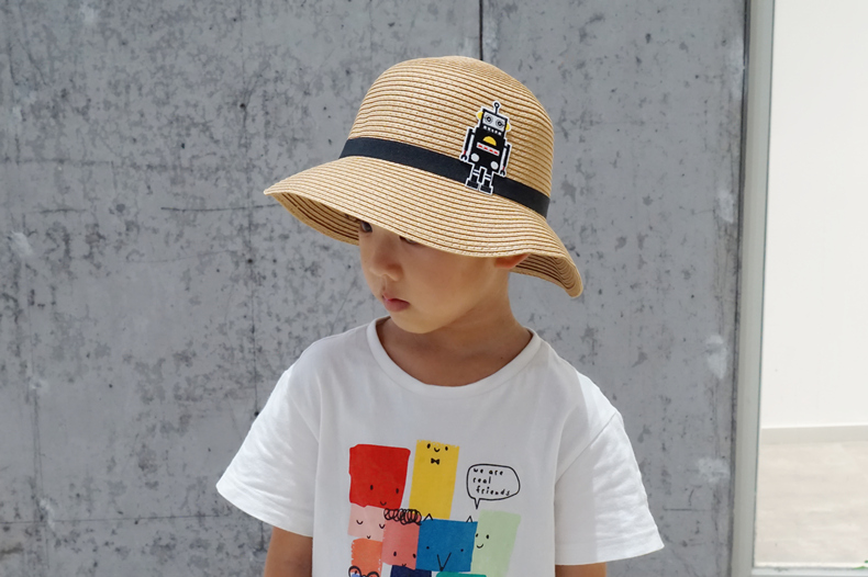 男童大檐帽儿童沙滩帽出游凉帽中大童男太阳帽编亲遮阳帽