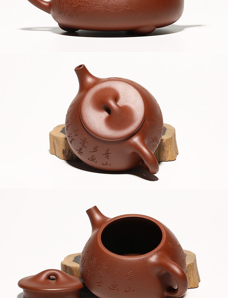 紫砂壶纯全手工名家功夫茶具泡茶壶家用正宗底槽清石瓢壶茶壶 郭余萍