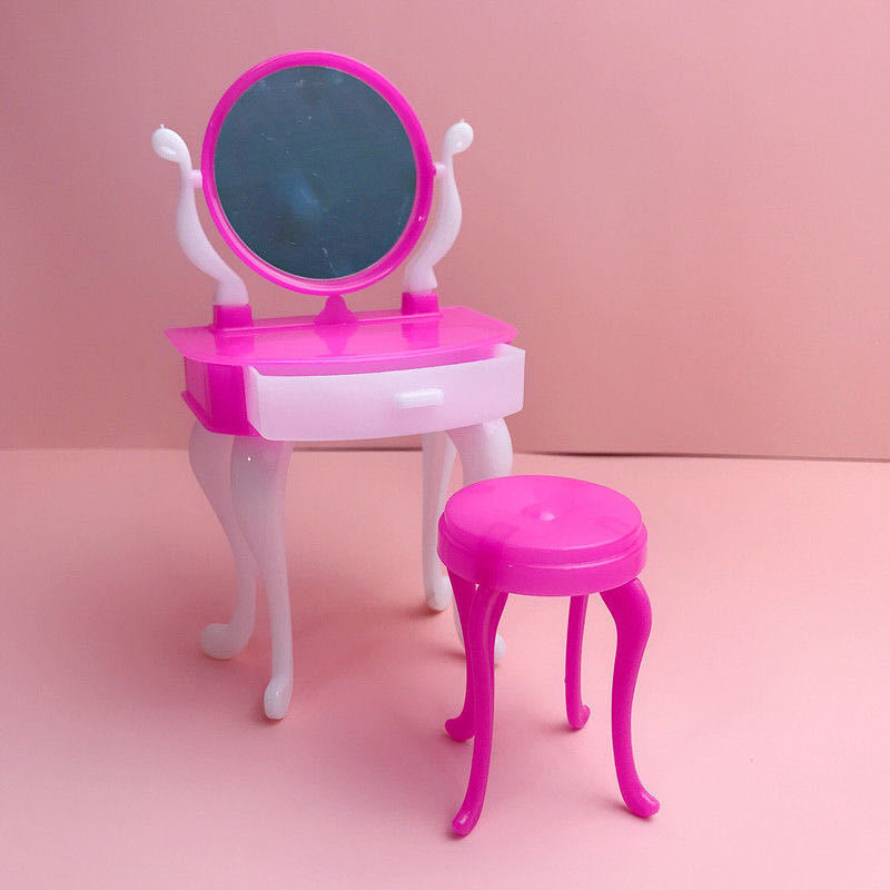 30厘米芭比娃娃女孩公主的床房间装饰娃娃上下床过家家梳妆台玩具