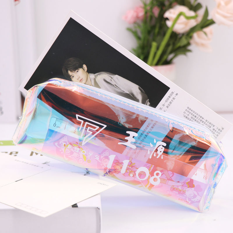 简约女tfboys王俊凯同款笔袋易烊千玺王源铅笔盒明星周边百搭文具