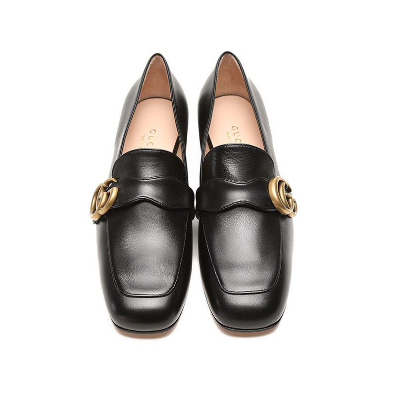 c9d00 古驰 gucci 女士皮革双g饰扣方头皮鞋乐福鞋602496 c9d00【价格