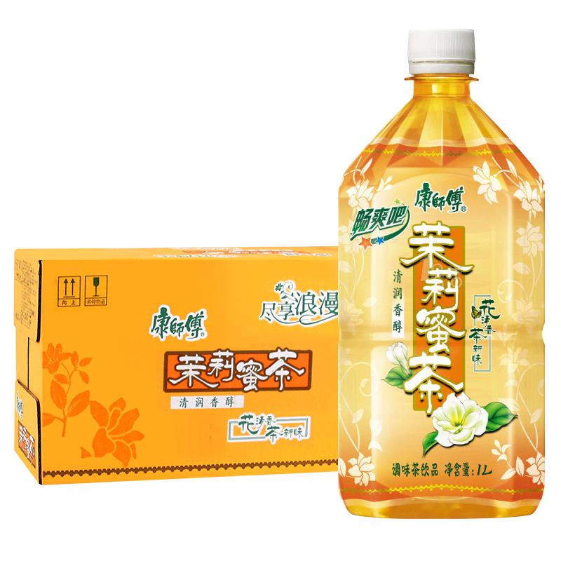 康师傅茉莉蜜茶大瓶1l9瓶装茉莉花茶饮料整箱大瓶喝的食品饮品夏季